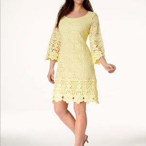 Alfani yellow lace dress 🌼🌼 crochet trim